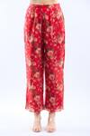 Debyani + Co_Red Silk Embroidery Round Neck Kurta Set With Dupatta _at_Aza_Fashions