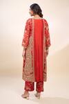 Shop_Debyani + Co_Red Organza Embroidery Round Neck Chota Gulab Kurta Set With Polka Dupatta _at_Aza_Fashions