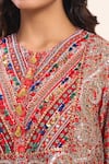 Buy_Debyani + Co_Multi Color Silk Embroidery Round Neck Kurta Pant Set _Online_at_Aza_Fashions