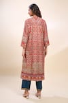 Shop_Debyani + Co_Multi Color Silk Embroidery Round Neck Kurta Pant Set _at_Aza_Fashions
