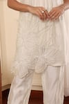 Buy_MIDORI BY SGV_Off White Embroidery Round Neck Kurta Set _Online_at_Aza_Fashions