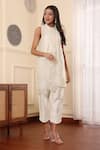 Buy_MIDORI BY SGV_Off White Embroidery Round Neck Kurta Set _at_Aza_Fashions