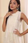 MIDORI BY SGV_Off White Embroidery Round Neck Kurta Set _at_Aza_Fashions