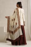 Shop_Wazir C_Brown Silk, Organza Tassels, Embroidery Round Neck Nargis Lehenga Set _at_Aza_Fashions