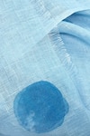 Pashma_Blue Polka Dots Azure Linen Scarf _Online_at_Aza_Fashions
