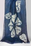Buy_Pashma_Blue Embroidery Midnight Fern Silhouette Scarf _at_Aza_Fashions