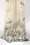 Buy_Pashma_Black Embroidery Monochrome Floral Scarf _at_Aza_Fashions