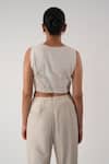 Buy_Orthodox_Beige Cotton Embroidery Asymmetric Aari Zardozi Overlap Top _Online_at_Aza_Fashions
