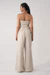 Shop_Orthodox_Beige Cotton Embroidery Bandeau Neck Aari Zardozi Corset _at_Aza_Fashions