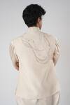 Shop_Orthodox_Beige Cotton Embroidery Designer Aari Zardozi Bundi _at_Aza_Fashions