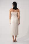 Shop_Orthodox_Beige Cotton Embroidery Aari Zardozi Midi Skirt _at_Aza_Fashions