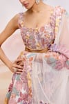 Buy_Mishru_Ivory Organza, Tulle Embroidery Square Neck Wisteria Floral Lehenga Set _Online_at_Aza_Fashions