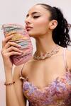 Buy_Mishru_Pink Organza, Tulle Sequins, Embroidery V-neck Freesia Lehenga Set _Online_at_Aza_Fashions