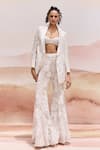 Buy_Mishru_Ivory Organza Embroidery Sweetheart Neck Wrightii Blazer Set _at_Aza_Fashions