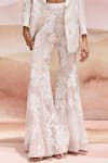 Mishru_Ivory Organza Embroidery Sweetheart Neck Wrightii Blazer Set _Online_at_Aza_Fashions