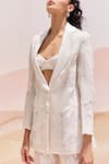 Shop_Mishru_Ivory Organza Embroidery Sweetheart Neck Wrightii Blazer Set _Online_at_Aza_Fashions