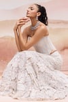 Buy_Mishru_Ivory Tulle Embroidery, Applique Sweetheart Neck Josie Lehenga Set 