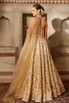 Shop_Cedar & Pine_Ivory Tulle Sequins, Zari, Embroidery Sweetheart Neck Classic Lehenga Set _at_Aza_Fashions