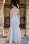 Shop_Cedar & Pine_White Organza, Tulle Sequins, Embroidery Halter Neck Designer Anarkali Set _at_Aza_Fashions
