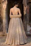Shop_Cedar & Pine_Cream Organza, Tulle Sequins Designer Anarkali Set _at_Aza_Fashions