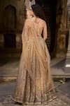 Shop_Cedar & Pine_Ivory Organza, Tulle Sequins, Embroidery, Beads And Gold Embellished Lehenga Set _at_Aza_Fashions