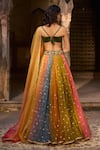 Shop_Cedar & Pine_Multi Color Organza, Tulle Sequins, Embroidery, Beads Sweetheart Lehenga Set _at_Aza_Fashions