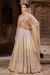 Shop_Cedar & Pine_Ivory Silk, Tulle, Organza Sequins, Embroidery Lehenga Set _Online_at_Aza_Fashions