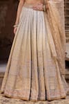 Cedar & Pine_Ivory Silk, Tulle, Organza Sequins, Embroidery Lehenga Set _at_Aza_Fashions