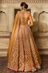 Shop_Cedar & Pine_Yellow Silk, Organza Sequins, Zari, Embroidery Round Neck Raw Lehenga Set _at_Aza_Fashions