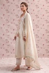 Shop_Label Niti Bothra_Ivory Silk, Chanderi Tassels Noor Border Butti Dupatta _Online_at_Aza_Fashions