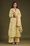 Buy_Label Niti Bothra_Yellow Silk, Chanderi Embroidery Noor Butti Dupatta _at_Aza_Fashions