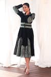 Shop_Aanchal Vijaywargi_Black Organza Embroidery Round Neck Nirvana Midi Dress  _Online_at_Aza_Fashions