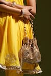 Buy_A Clutch Story_Gold Sequins Matka Embroidered Potli _at_Aza_Fashions