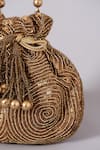 A Clutch Story_Gold Sequins Matka Embroidered Potli _Online_at_Aza_Fashions