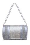 A Clutch Story_Silver Beads Brass Clutch Bag _Online_at_Aza_Fashions