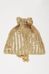 A Clutch Story_Gold Sequins Embroidered Potli _Online_at_Aza_Fashions