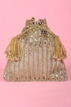 Shop_A Clutch Story_Gold Sequins Embroidered Potli _at_Aza_Fashions