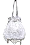 A Clutch Story_Silver Beads, Pearls Fringe Glam Tassels Potli _Online_at_Aza_Fashions