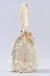 A Clutch Story_Beige Pearls, Embroidery Potli _Online_at_Aza_Fashions