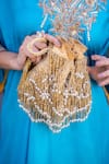 Buy_A Clutch Story_Gold Beads, Pearls Fringe Glam Handembroidered Potli _Online_at_Aza_Fashions