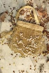 Shop_A Clutch Story_Gold Beads, Pearls Fringe Glam Handembroidered Potli _Online_at_Aza_Fashions