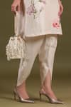 Buy_Label Niti Bothra_Cream Silk, Chanderi Embroidery V-neck Floral Printed Kurta Set _Online_at_Aza_Fashions