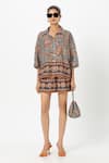 Buy_Sobariko_Multi Color Linen Collared Koishi Multicolor Shorts Set _at_Aza_Fashions