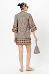 Shop_Sobariko_Multi Color Linen Split V-neck Koishi Shift Dress _at_Aza_Fashions