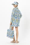 Shop_Sobariko_Multi Color Linen Collared Coco Palm Printed Shirt And Shorts Set _at_Aza_Fashions