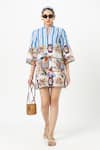 Buy_SOBARIKO_Blue Linen Collared Emily Shift Dress _at_Aza_Fashions