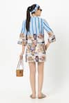 Shop_SOBARIKO_Blue Linen Collared Emily Shift Dress _at_Aza_Fashions
