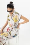 Shop_SOBARIKO_White Linen Collared Alicia Twist Floral Co-ord Set _Online_at_Aza_Fashions