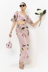 Buy_Sobariko_Pink Linen Sweetheart Neck Jasmine Tulip Skirt Set _at_Aza_Fashions