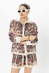 Shop_Sobariko_Multi Color Linen Embroidery Collared Multicolor Rococo-white Shorts Set _Online_at_Aza_Fashions